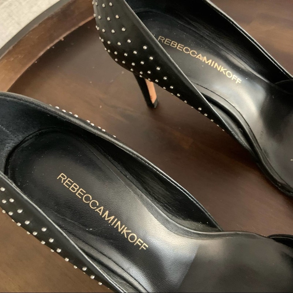 Rebecca Minkoff Black Studded Heels Size 7 - Picture 6 of 8